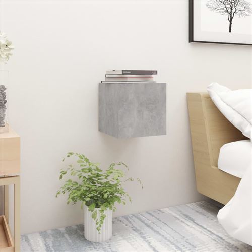 Vidaxl Gris Table De Chevet Béton 30,5X30x30 Cm Bois D Ingénierie - Image 3