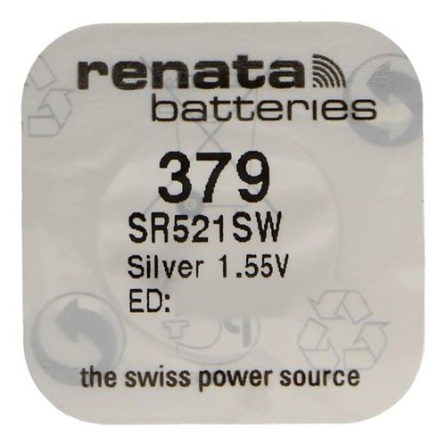 RENATA Pile bouton Silver Oxyde 379 / SR521 SW 0% mercure