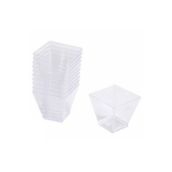Paris Prix - Lot De 25 Verrines Cubes En Plastique mini Apéritif