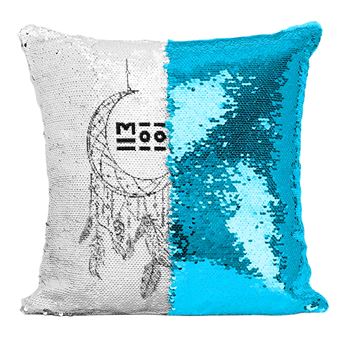 Fabulous Housse de Coussin à Sequin - Paillettes Turquoise Moon Child [40 x 40 cm] - 1