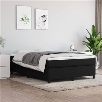 vidaXL Cadre de lit sans matelas noir 140x200 cm tissu3120864 - 1