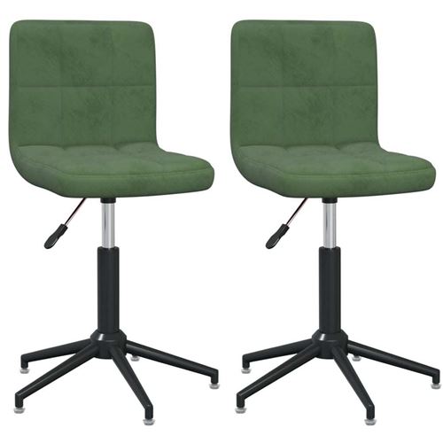 vidaXL Chaises pivotantes de salle à manger 2 pcs Vert foncé Velours