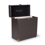 Audizio RC32 - Étui de Rangement pour Vinyle 33 Tours - Noyer