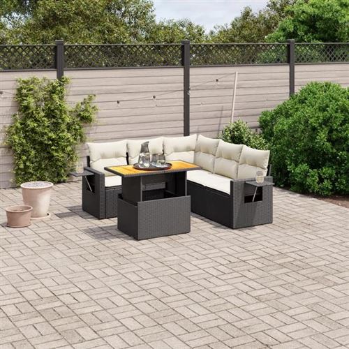 VIDAXL - Salon de Jardin - 6 Pièces - Noir - Image 2