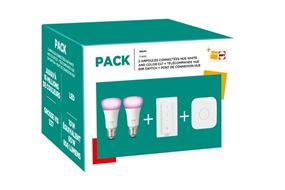 Pack-Fnac-2-ampoules-connectees-Philips-Hue-White-and-Color-E27-Telecommande-Hue-Dim-Switch-Pont-de-connexion-Hue