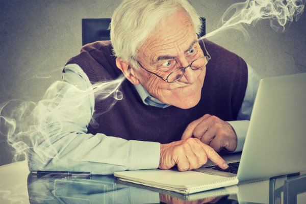stressed-elderly-old-man-using-computer-blowing-steam-from-ears-picture-...