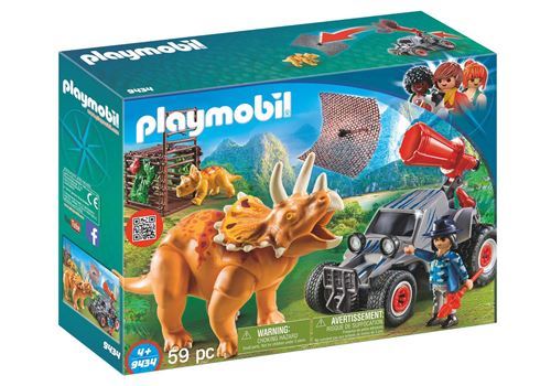 Playmobil-Dinos-9434-Bandit-avec-triceratops