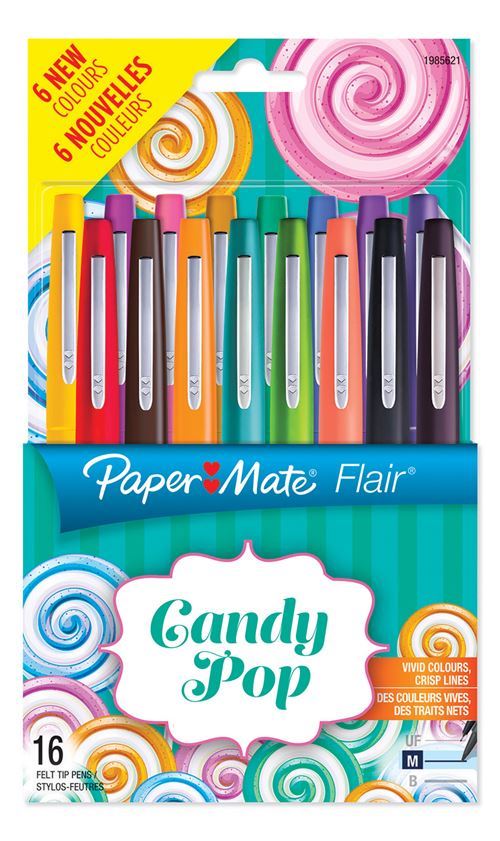 Pochette-de-16-stylos-feutres-Paper-Mate-Flair-Candy-Pop