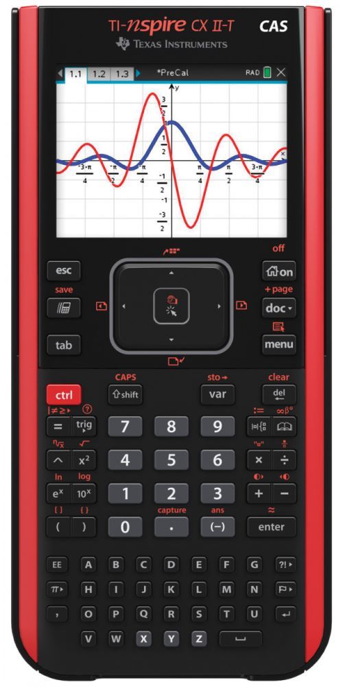 Calculatrice-graphique-Texas-Instruments-TI-Nspire-CX-II-T-CAS-Noir-et-Rouge