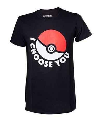 T-Shirt-Pokemon-I-Choose-You-Homme-Taille-L-Noir