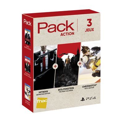 Pack-Fnac-3-jeux-Action-2018-PS4-Hitman-Definitive-Edition-Wolfenstein-The-New-Colous-Overwatch-Goty-Edition