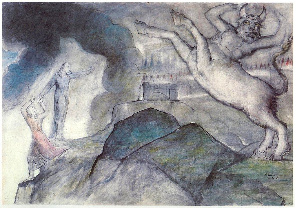 Minotaure dans l’Enfer de Dante, Par William Blake