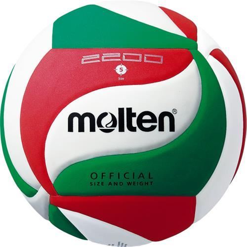Molten-ballon-de-volley-ball-V5M2200-cuir-artificiel-blanc-vert-rouge-taille-5