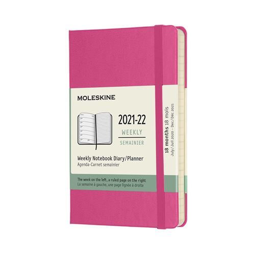Agenda-scolaire-semainier-Moleskine-Pocket-Couverture-rigide-2021-2022-Rose