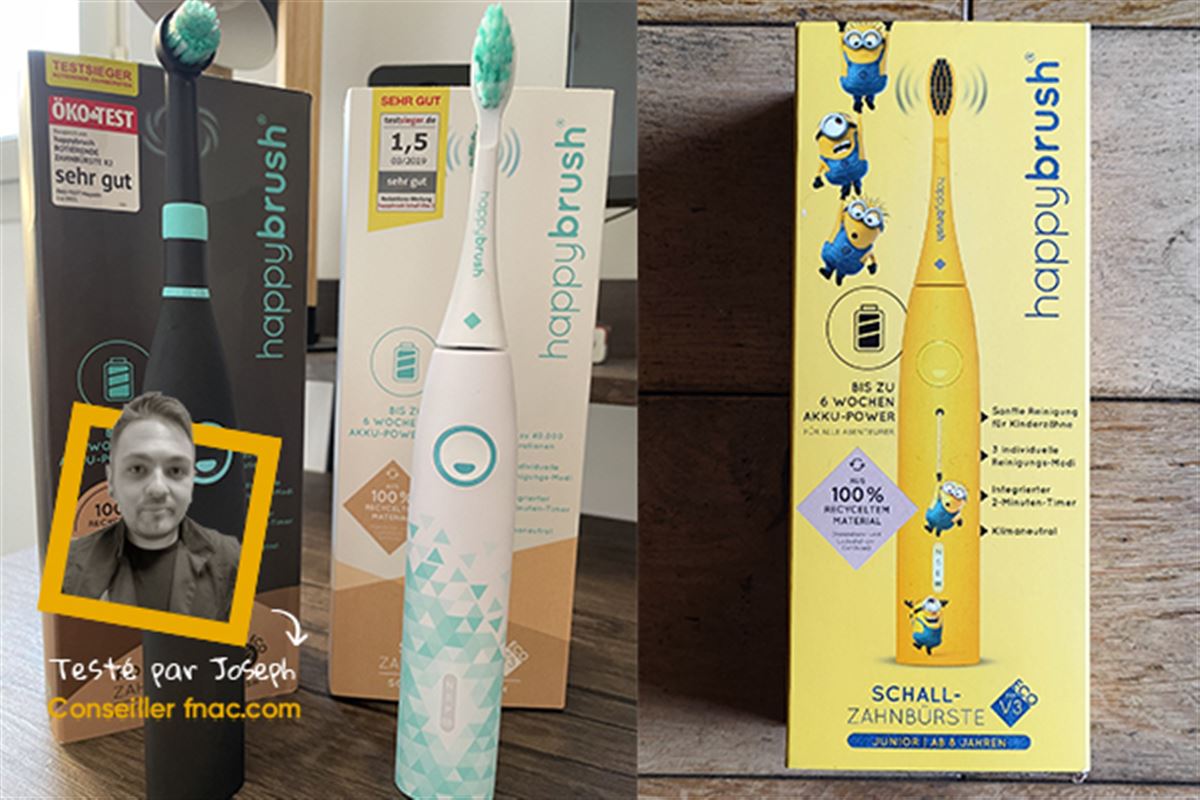 Test de brosses à dents électriques : La Eco Vibe 3 et Eco R2 de Happy Brush