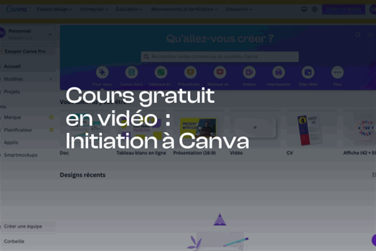 Gratuit : initiation à Canva