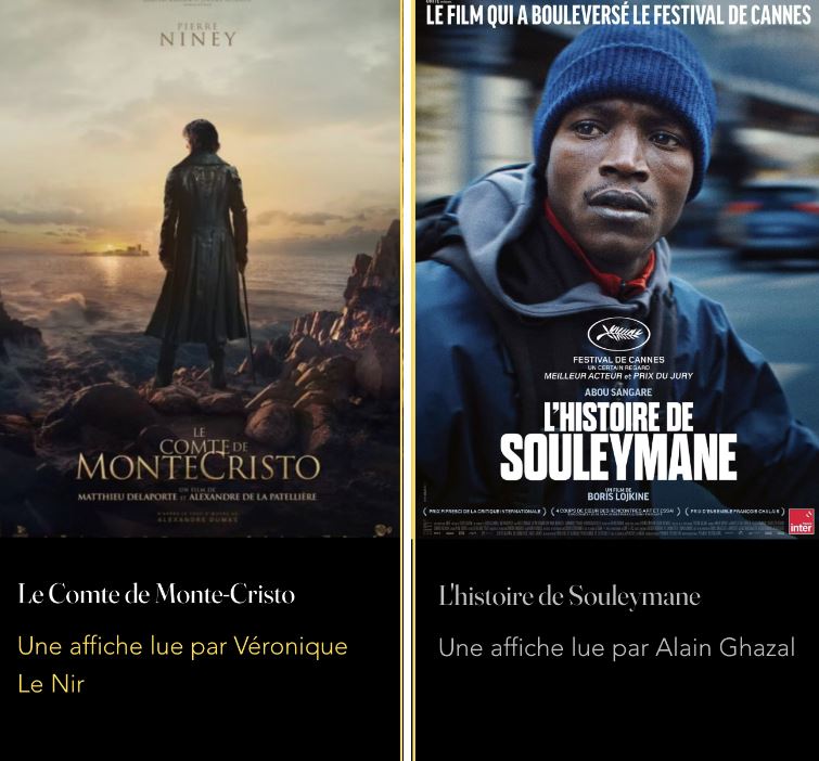 Zeugma Concepts affiches Comte de Monte Cristo et L'histoire de Souleymane