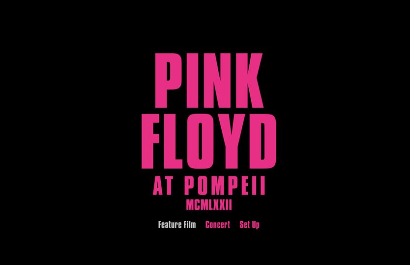 Menu DVD live Pink Floyd