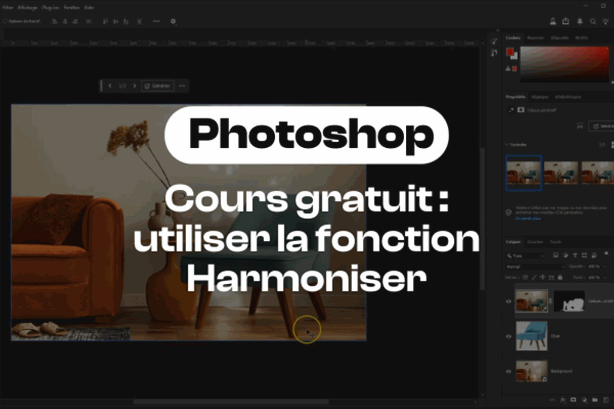Cours gratuit : découvrir la fonction Harmoniser dans Photoshop Beta