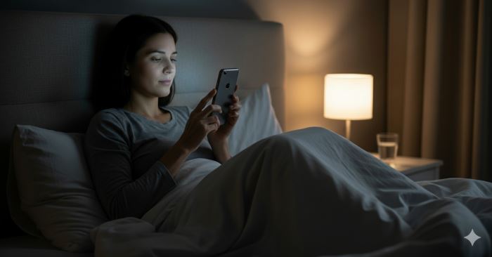 Portable écran avant de dormir