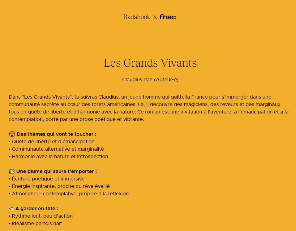 CONSEIL PERSONNALISE BADABOOK