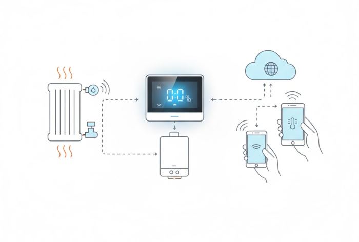 Sch&eacute;ma thermostat connect&eacute;
