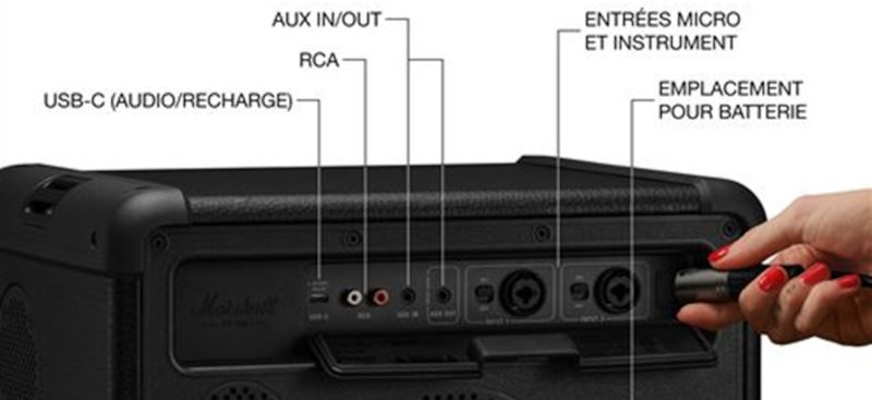 Enceinte Marshall Bromley 450 connectiques