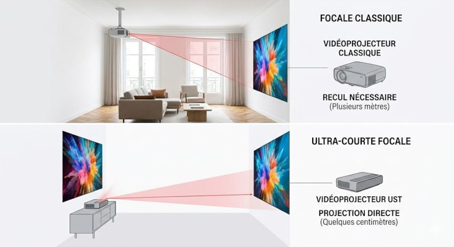 Vid&eacute;oprojecteur focus focale