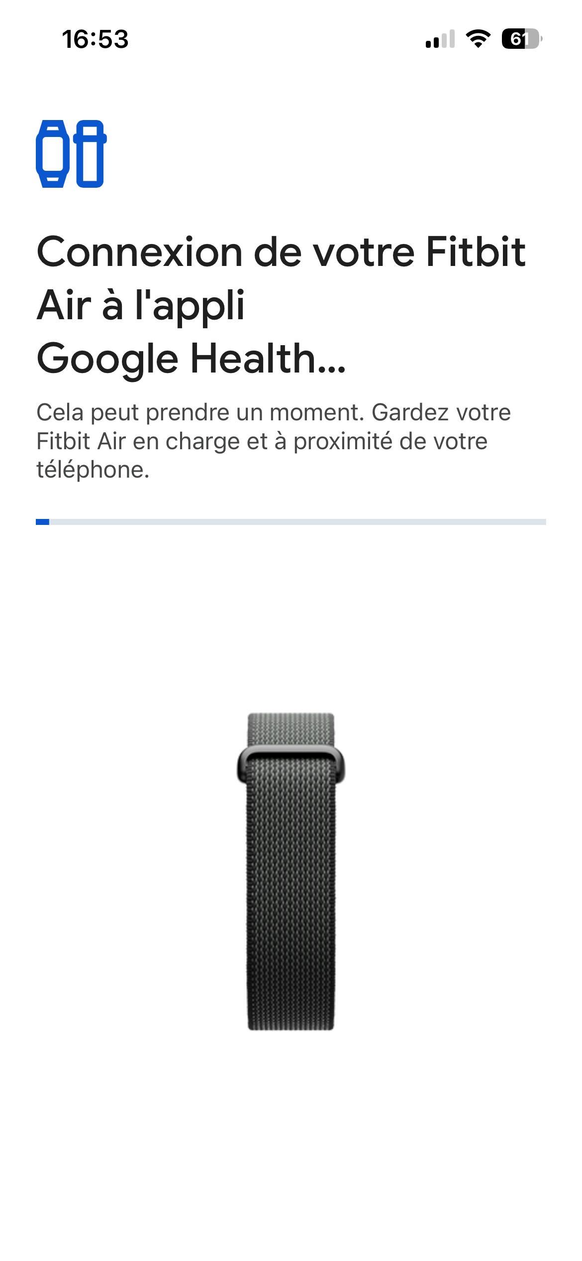 Appli Fitbit Air connexion
