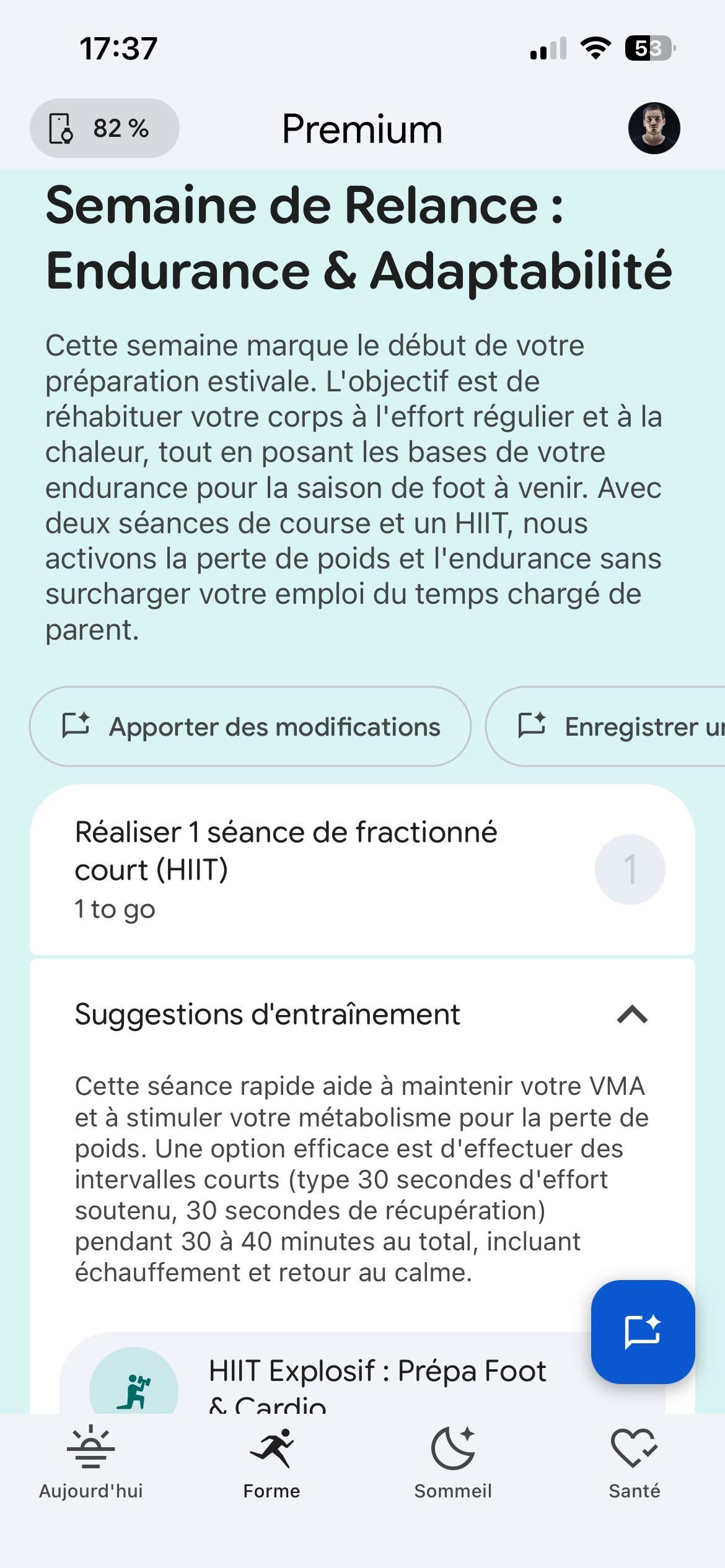 Appli Fitbit Air objectifs