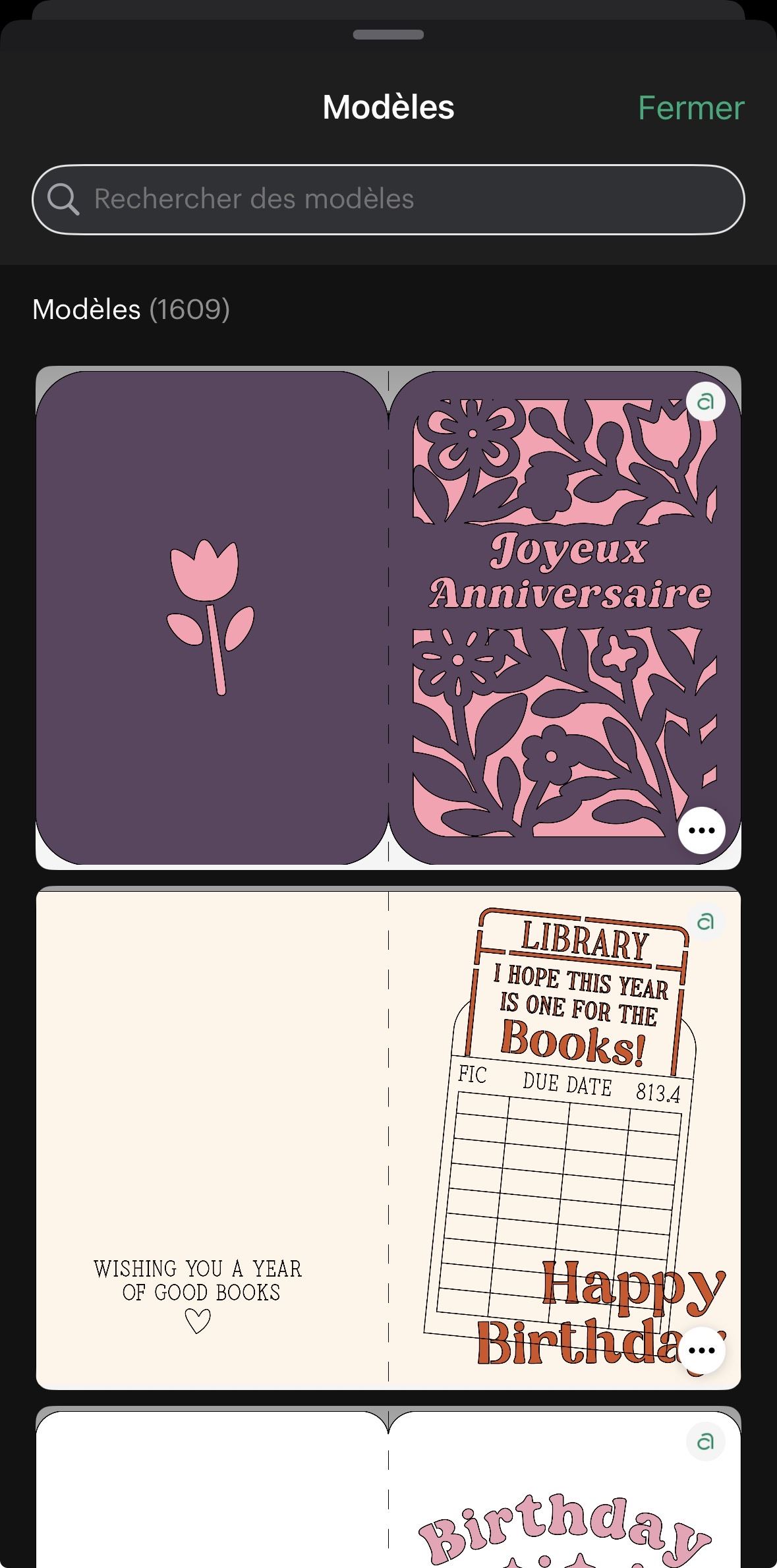 Test Cricut Modèles de cartes