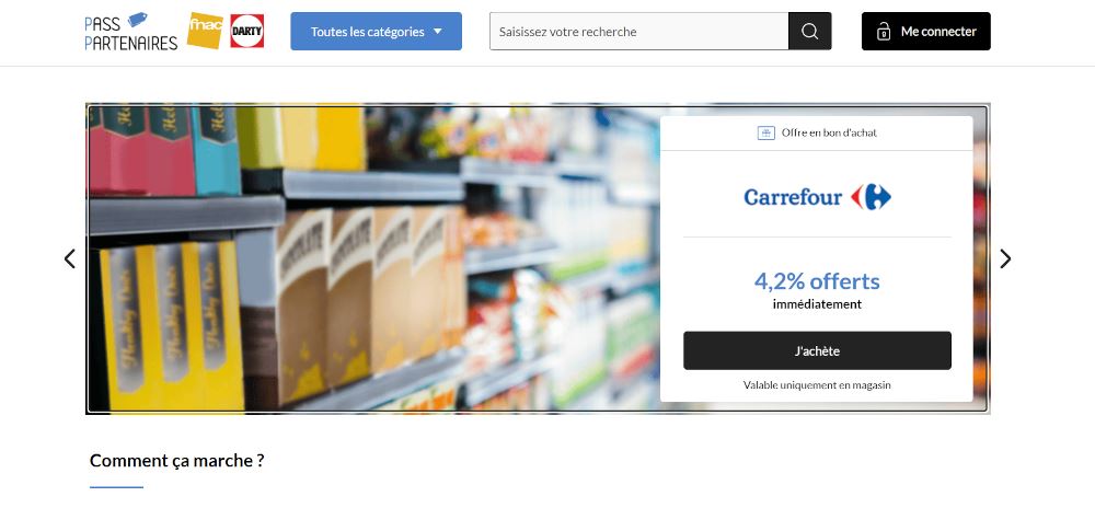 Pass Partenaires exemple Carrefour