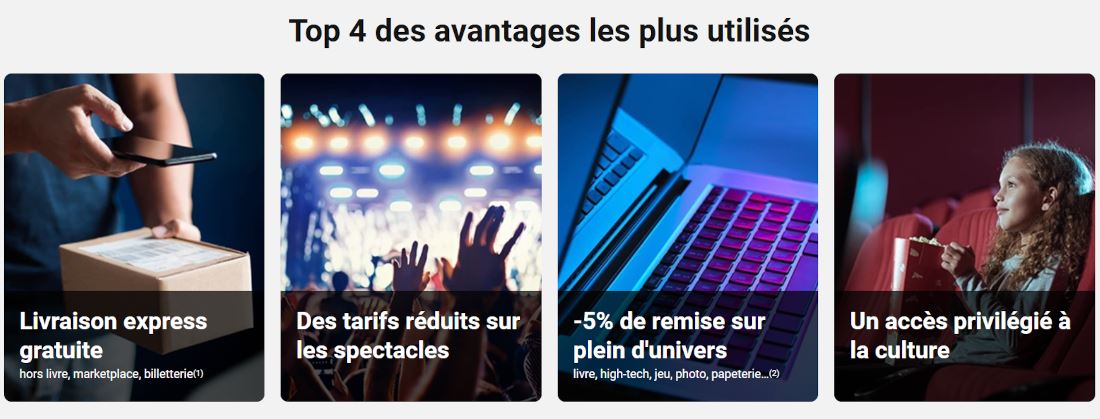 Avantages carte Fnac+