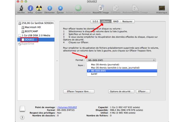 Créez une clé USB dotée d’une partition d’installation Mac OS X bootable