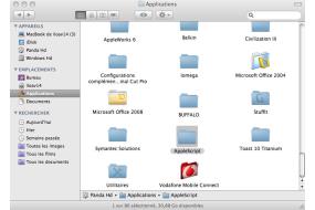 Ecran répertoire Applications dans Mac OS X