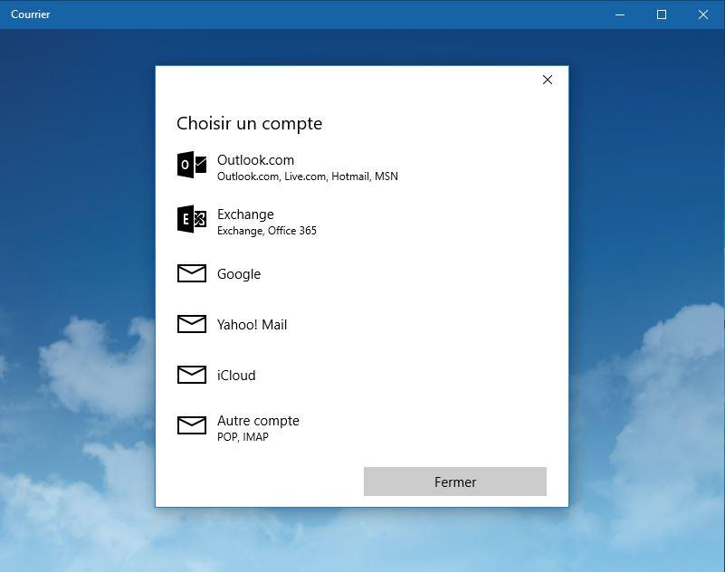 Courrier Windows 10