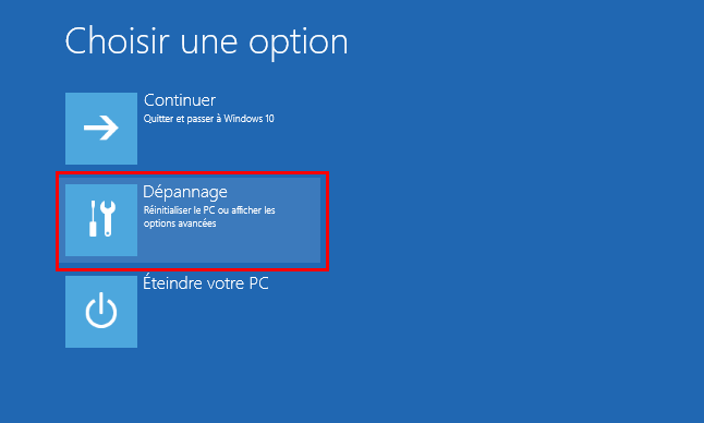 dépannage windows 10