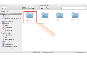 Ecran icône disque dur sur Mac