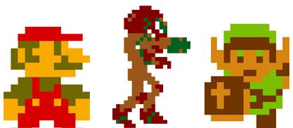 Personnages Nintendo en pixel