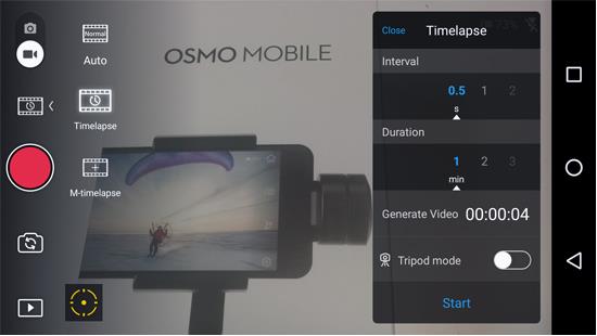 DJI Osmo Mobile / Timelapse mode