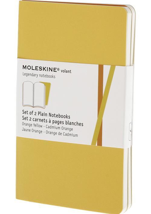 Carnet-Moleskine-Volant-lot-de-2-carnets-Petit-format-9-x-14-cm-Pages-blanches-Couverture-souple-Jaune-et-orange