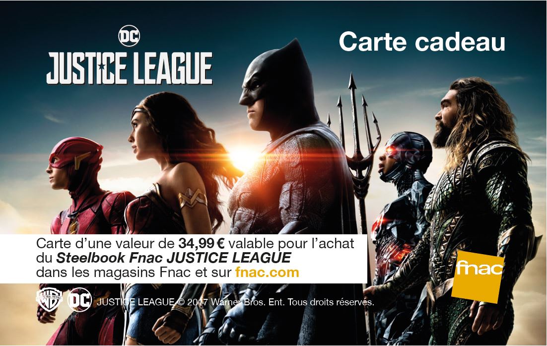 justice league carte cadeau
