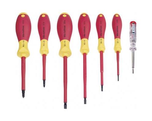 Wiha - vde Jeu de tournevis 7 pi&egrave;ces vis &agrave; fente, cruciforme Phillips