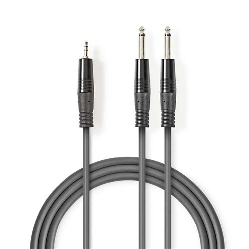 Nedis Gris Câble Audio Stéréo 2X 6,35 Mm Mâles - 3,5 Mm Mâle 3,0 M - Image 2