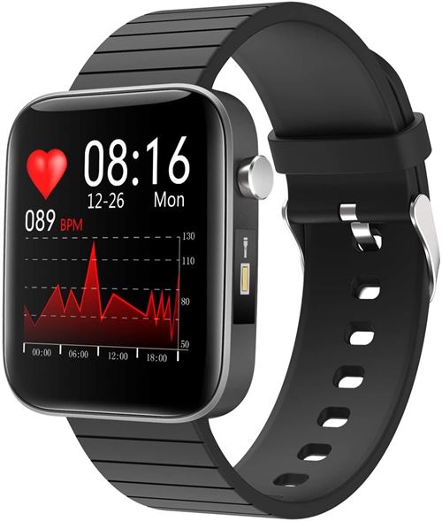 Montre connectée Chronus T68L Étanche Fitness Tracker-Noir-Chronus