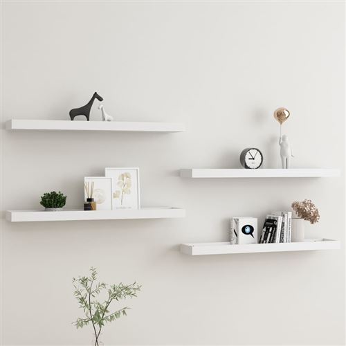 vidaXL Étagères murales Loggia 4 pcs Blanc 80x15x4 cm MDF