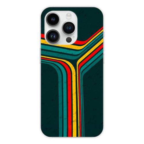 Coque en silicone imprimée compatible Apple iPhone 14 Pro Retro lines