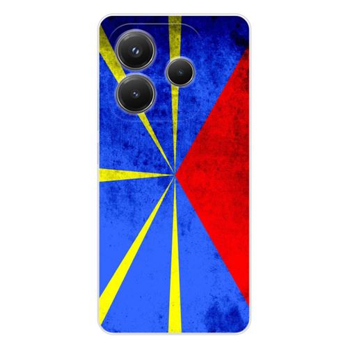 Coque en silicone imprimée compatible Xiaomi Redmi Note 14 5G Drapeau La Réunion