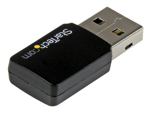 StarTech.com USB 2.0 AC600 Mini Dual Band Wireless-AC Network Adapter - 1T1R 802.11ac WiFi Adapter - 2.4GHz / 5GHz USB Wireless (USB433WACDB) - Adaptateur réseau - USB 2.0 - 802.11ac - noir
