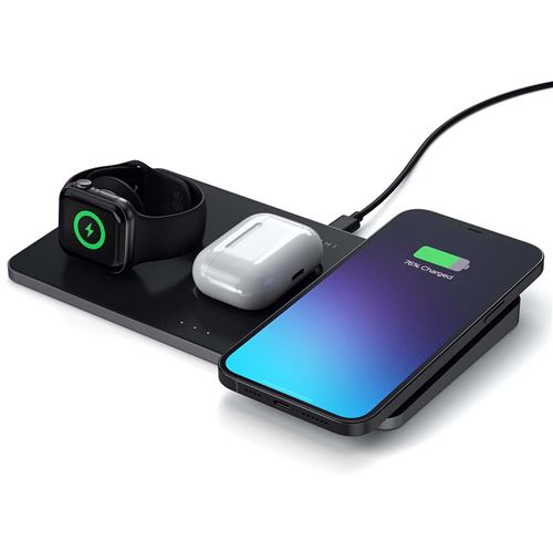 Satechi Trio Wireless Charging Pad - Tapis de charge sans fil/adaptateur secteur + adaptateur secteur - 24 Watt - PD